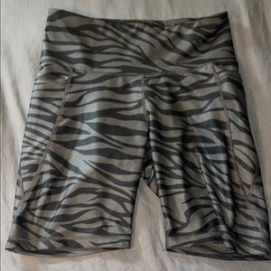 Old Black and Grey Zebra Pattern Bike Shorts
